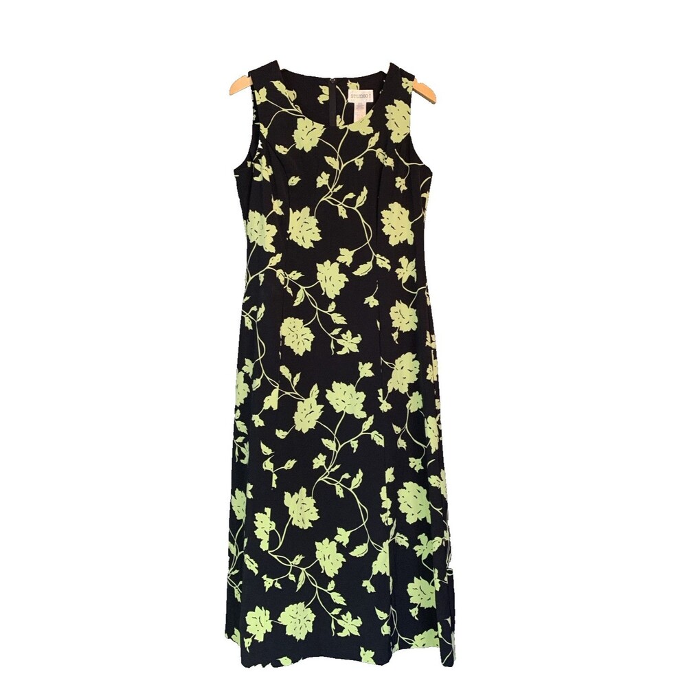 Vintage 90s Cottagecore Green Floral Maxi Dress Size 10 Fairy Whimsigoth Romance